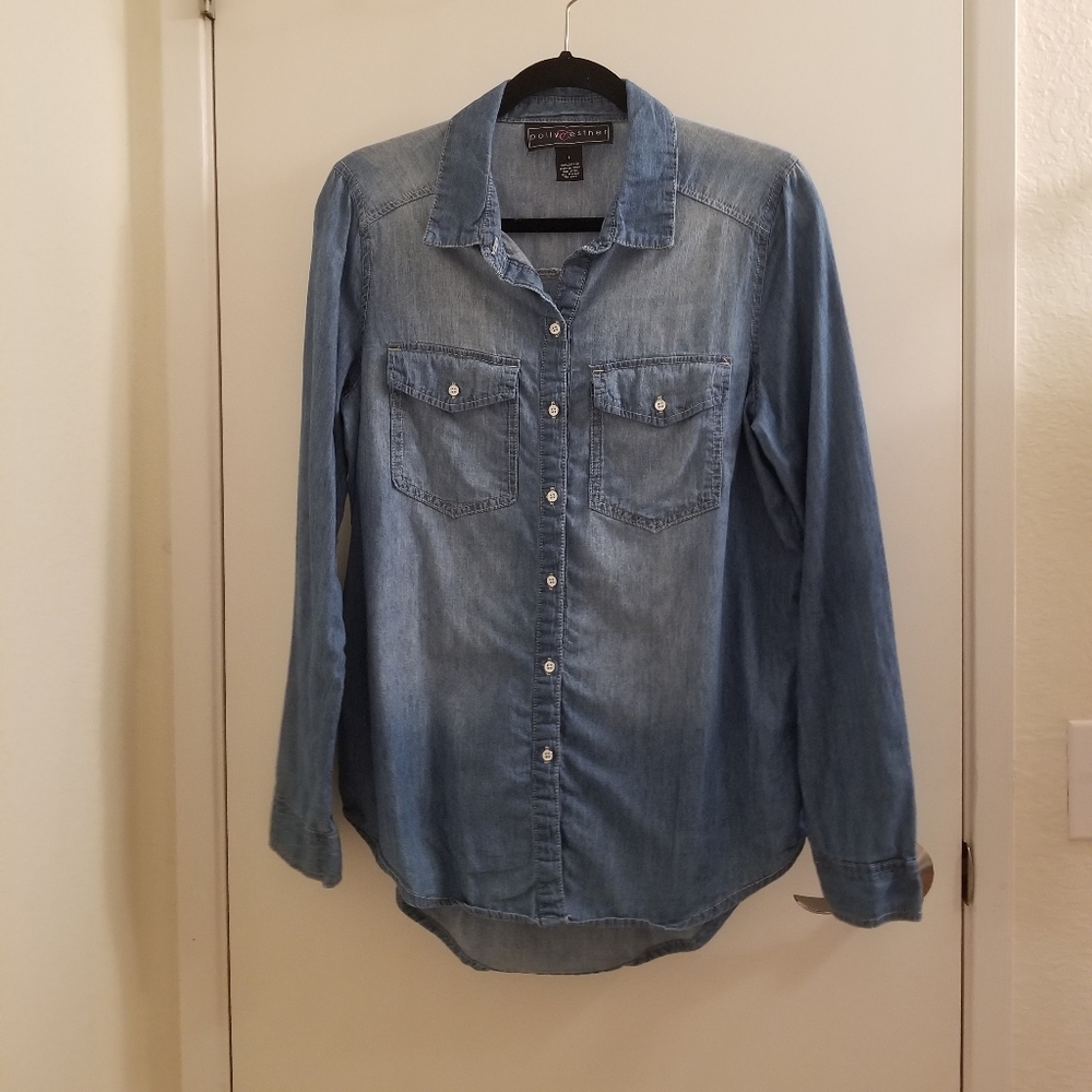 Polly & Esther Chambray button down shirt